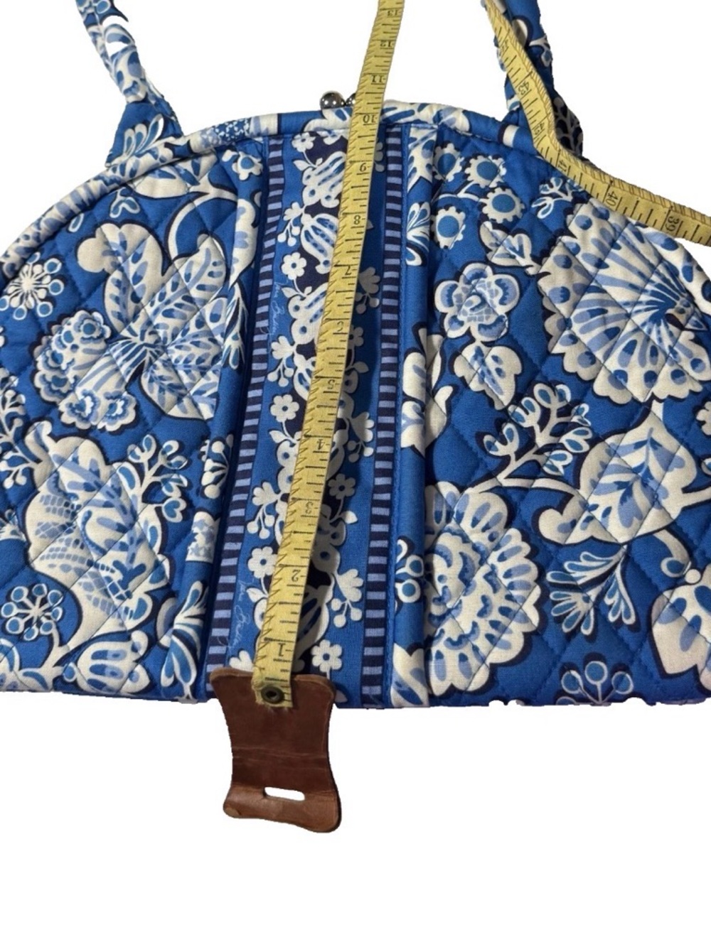 Vera Bradley Eloise Kiss Lock Shoulder Bag Blue Lagoon 13.5”Wx10.0”Hx6.0”D - Picture 13 of 13